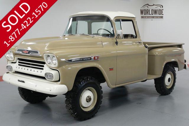 1959 CHEVROLET 3100 BIG WINDOW. RARE NAPCO 4x4! RESTORED. V8!