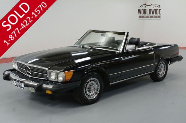 1979 MERCEDES BENZ 450SL TRIPLE BLACK! EXTREMELY LOW MILES. TWO TOPS.
