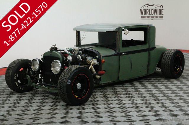 1928 PLYMOUTH COUPE  RAT ROD! AWARD WINNER. TWIN TURBO! AC!